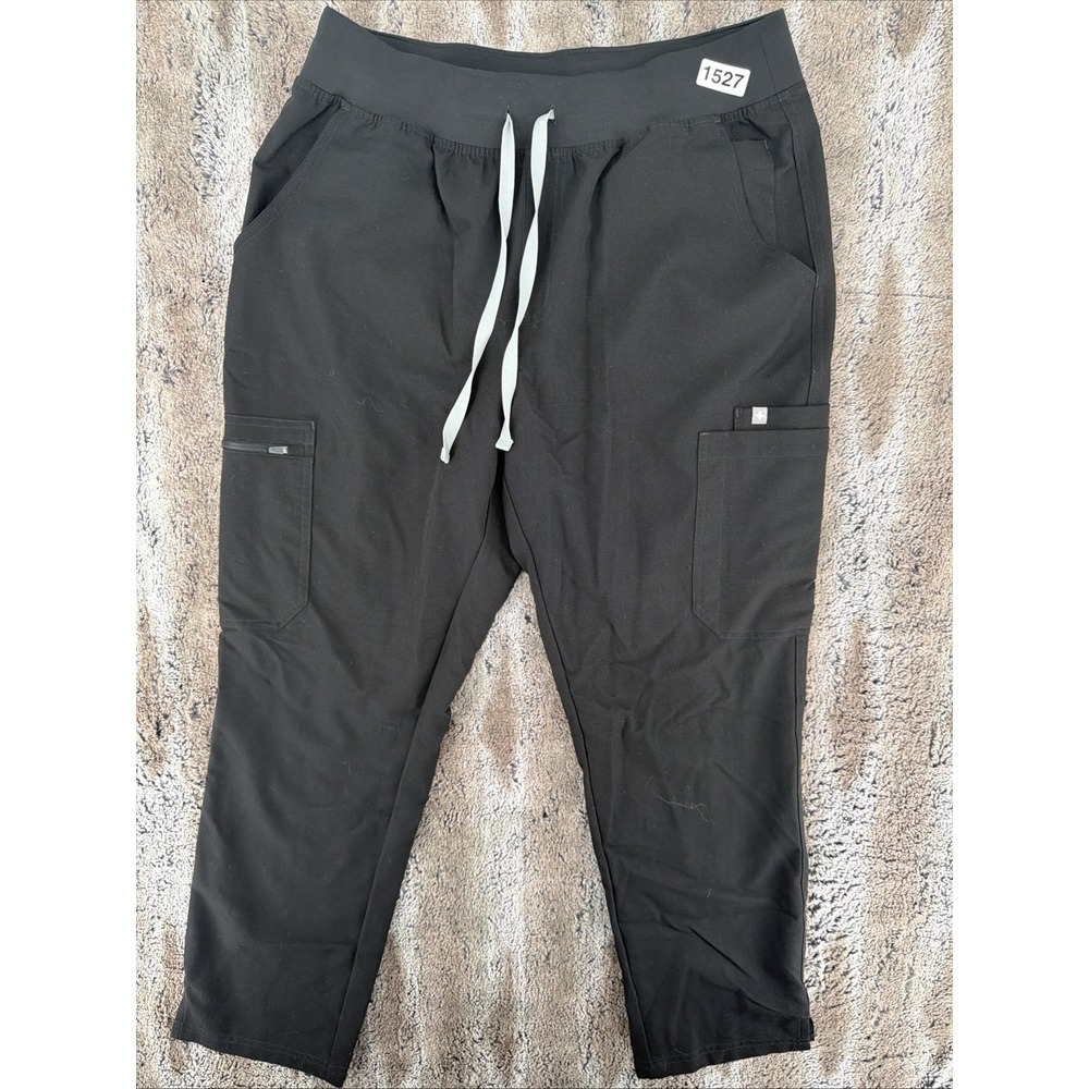 FIGS Women Scrub Pants - Black Yola- Large Petite Skinny Scrub Pants 2.0